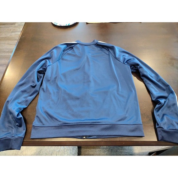 WOMEN'S BEBE SPORTS ATHLETIC JACKET- BLUE WITH PINK & WHITE ARM STRIPES -CUTE! - Picture 8 of 9